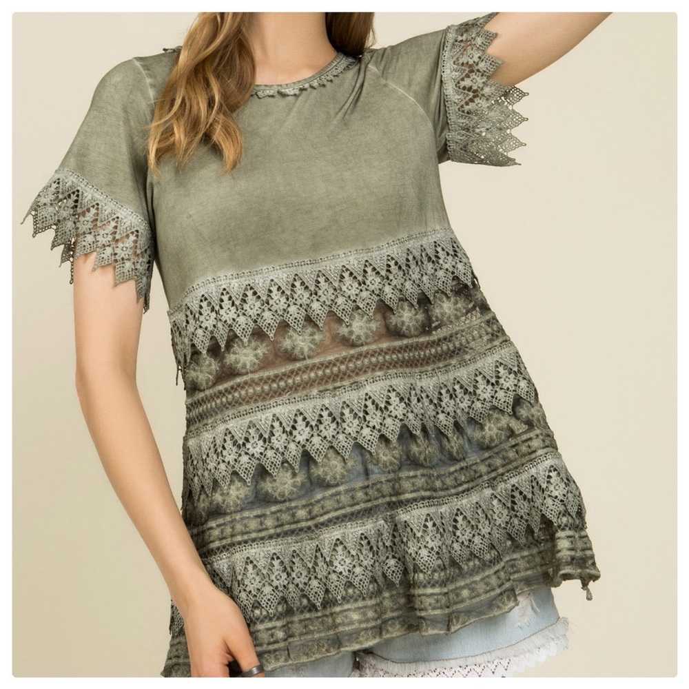 POL Guava Lace Tunic Top - Picture 7 of 10